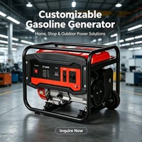 Générateur d'électricité à essence compact et léger monophasé 5KW-10KW, démarrage électrique, unité d'alimentation portable pour le camping, les voyages et le travail sur le terrain