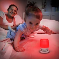 Veilleuse LED USB rechargeable LOHAS, couleur rouge, à pression, à intensité variable, design moderne pour chambre d'enfant, salle de bain