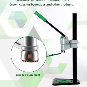 Capsuleuse de bouteilles <span class=keywords><strong>sur</strong></span> <span class=keywords><strong>pied</strong></span> réglable en hauteur, avec tapis en silicone noir et vert, pour capsules couronne et bière - Product Image 3