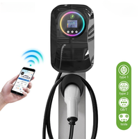 Nouvelle station de recharge murale pour véhicules électriques OEM NACS 16A 32A 40A, niveau 2, IP65, boîtier métallique, LED, application, RFID, pour logo personnalisable Star