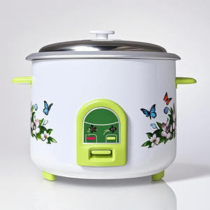 Olla arrocera comercial de 1200W, forma de tambor de acero inoxidable de 10L, accesorio azul blanco de 6L, taza medidora, olla interior eléctrica Manual - Product Image 4