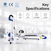 Robot de Traslación de Alta Velocidad OEM Personalizado BullHead 1200mm con Servo de Extracción Rápida y Viga de Aluminio para Moldeo de Contenedores de Pared Delgada