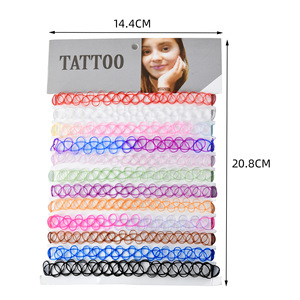 <span class=keywords><strong>Collier</strong></span> ras du <span class=keywords><strong>cou</strong></span> pour <span class=keywords><strong>femme</strong></span> de style européen, 12 pièces/ensemble, <span class=keywords><strong>collier</strong></span> ras du <span class=keywords><strong>cou</strong></span> en fil de pêche, <span class=keywords><strong>tatouage</strong></span> - Product Image 4