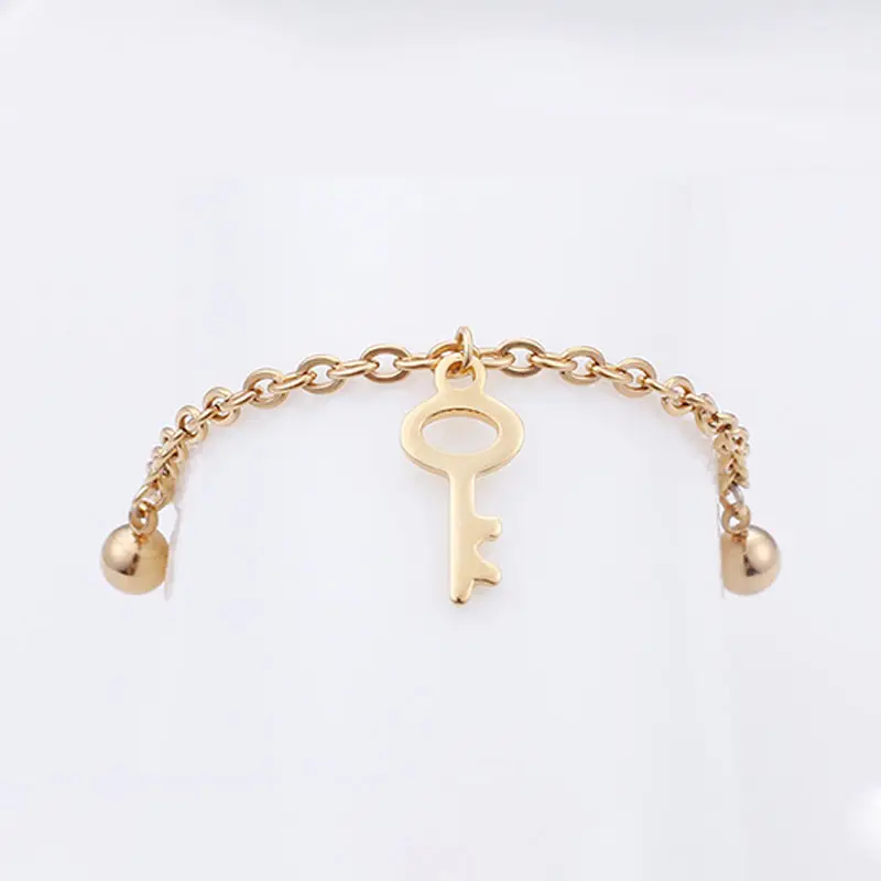 Charm jewellery 18K gold color Baby Bracelet loc ladies accessories bell precious stone girls fashion Stainless Steel anklet