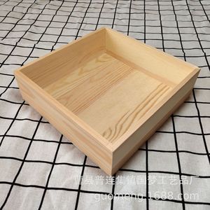 Square <b>Pine</b> Wooden Storage <b>Box</b> Handmade For Gift Craft Packaging 9-666 - Product Image 3