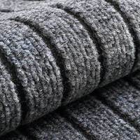 Tapis de porte personnalisé en velours côtelé, tissé, tufté, lavable, en élastomère thermoplastique, motif rayé moderne et minimaliste