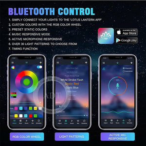 แอปควบคุมไฟส่องสว่างสุดเจ๋งพร้อมรีโมท RF 13W 18W 22W 6in1 8in1 10in1 IP67 กันน้ำ RGB-W ชุดไฟ LED สำหรับล้อรถ ATV - Product Image 3