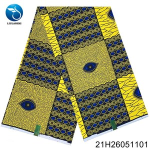 Tissu imprimé <span class=keywords><strong>africain</strong></span> 100 % coton, best-seller, <span class=keywords><strong>pagne</strong></span> nigérian Batik Ankara pour la confection de robes, 6 yards 21H260511 - Product Image 5