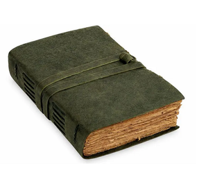 Handmade Leather Grimoire Journal Deckle Edge Paper <b>Book</b> of Shadows, Rustic Vintage Spell Notebook - Product Image 1