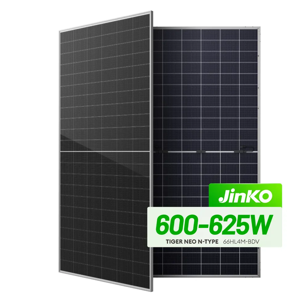 ألواح شمسية ثنائية الوجه من Jinko Tiger neo بقدرة 570 وات 580 وات 590 وات ألواح شمسية من النوع N للاستعمال السكني والمنزلي
