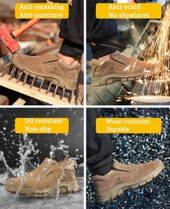 JIANKUN, soldador antipinchazos con punta de hierro antigolpes para hombres, zapatos de <span class=keywords><strong>seguridad</strong></span> para el trabajo, cordones antideslizantes, aislamiento térmico antiescaldado - Product Image 3