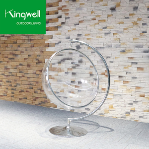 <span class=keywords><strong>Silla</strong></span> Columpio de Jardín con <span class=keywords><strong>Base</strong></span> de Acero Inoxidable, Canasta de Plástico Apilable de 360 Grados, con Cojín, para Patio - Product Image 2