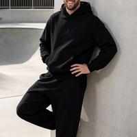 Setelan Hoodie dan Celana Panjang Gaya Amerika, Model Longgar, 2 potong, Potongan Cut Out Middleman