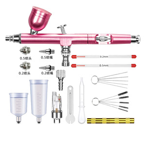 Aérographe à alimentation par gravité, double action réglable, buse de 0,2 mm et 0,5 mm, outil de peinture artistique avec kit de nettoyage et accessoires - Product Image 5