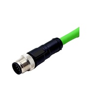 Câble droit M12 4 positions capteur circulaire IP67 étanche Signal Ethernet connecteur mâle codé en D alimentation en laiton surmoulé