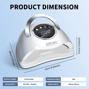 SUN X28 MAX Nail Lamp 90 LED UV Nail Dryer Professional Gel Nail Polish Curing <b>Light</b> <b>with</b> 4 <b>Timers</b> and Sensor Nail Salon Tools - Product Image 6