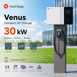 เครื่องชาร์จไฟฟ้ากระแสตรงแบบติดผนัง Starcharge Venus Compact หน้าจอสัมผัส 7 นิ้ว ระบบ Smart O&M ได้รับการรับรอง UKCA สำหรับสถานีชาร์จรถยนต์ไฟฟ้า - Product Image 1