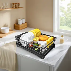Hot Selling Single-Tier Metal Kitchen Cabinet Organizer Standing Type Dish Rack Drainer For Sink Drainage