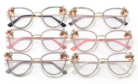 Gafas ópticas Vintage ojo de gato Anti luz azul gafas de lujo diseñador diamante perla Anti luz azul Metal ordenador hombres mujeres gafas