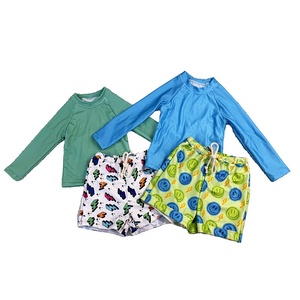 Calção de Banho Infantil Personalizado DH OEM para Meninos, Impermeável, com Estampa de Desenho Animado, Manga Longa, Roupa de Praia - Product Image 1