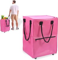 Sac de rangement, sac d'épicerie à roulettes, sac de courses à roulettes avec poignée, chariot pliable pour les courses, la lessive, le camping, le déménagement