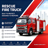 Camion de pompiers Dongfeng à double cabine, capacité 4000L, pour intervention d'urgence en cas d'incendie