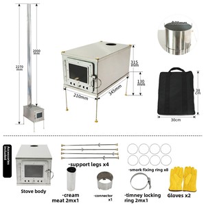Estufa <span class=keywords><strong>de</strong></span> <span class=keywords><strong>leña</strong></span> Plegable ligera portátil para acampar al aire libre para cocinar Calefacción <span class=keywords><strong>de</strong></span> té y combustible para barbacoa con casete <span class=keywords><strong>de</strong></span> carbón vegetal - Product Image 4