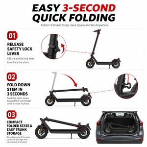 Scooter de 48V 25Ah con Motor sin Escobillas de 250W, Batería de Litio, Plegable, Suspensión Completa, 50-60km, 25km/h, Doble Freno de Disco Electrónico, 150kg, T3 T3 - Product Image 4