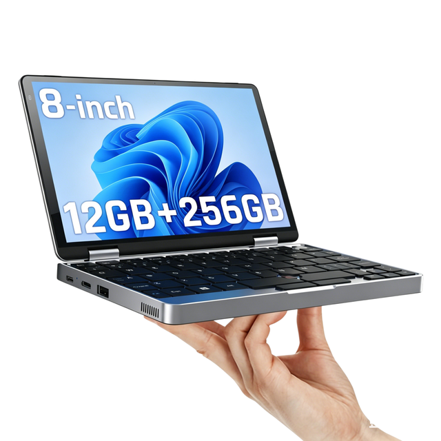 New Intel Business Travel 8-Inch N95 Mini Laptop DDR5 12GB 128-512GB SSD Touch Screen 360 Rotatable WiFi 6 2-in-1 US English