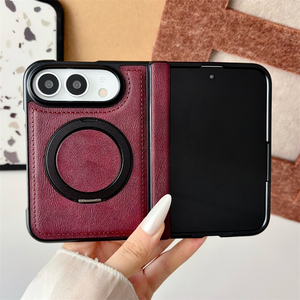 Funda Protectora de Cuero con Soporte Magnético Giratorio Estilo Ejecutivo para iPhone Duo Apple 18 Fold, Resistente a Impactos - Product Image 1