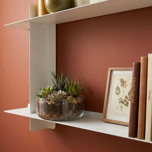 Mensola da Parete in Metallo Kora 75 Cm, Acciaio Verniciato a Polvere Opaco, Stile Moderno Industriale per Soggiorno e Cucina - Product Image 5