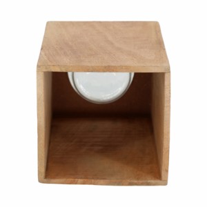 Portavelas Cuadrado de Madera de Mango con Base de Cristal Transparente, Centro de Mesa Moderno - Product Image 6