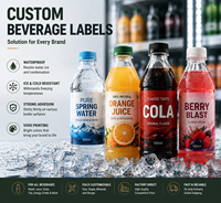 Autocollants personnalisés pour boissons en conserve, étiquettes enveloppantes avec code-barres, film résistant au gel pour thé glacé, café, soda infusé, limonade