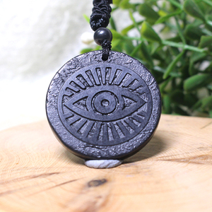 Pendentif en shungite de 35 à 40 mm, énergie d'orgonite, collier fait à <span class=keywords><strong>la</strong></span> main, pendentif à énergie scalaire, pour cadeau, décoration - Product Image 2
