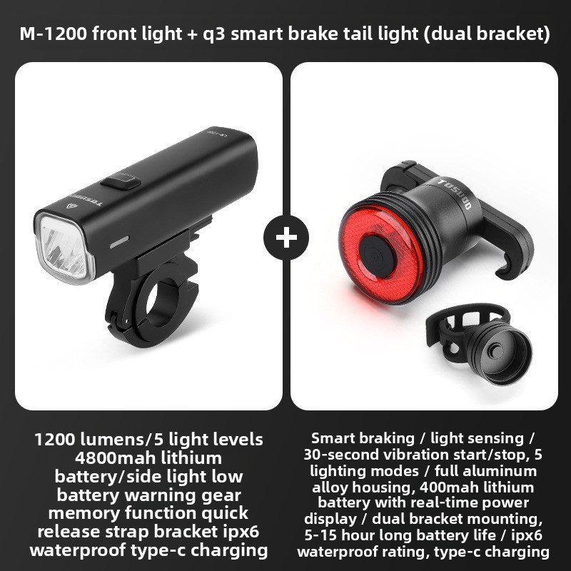 Phare avant M-1200 lumens - Feu arrière Q3 - Double fixation