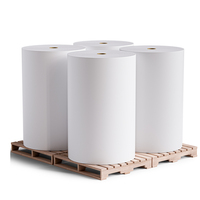 Fourniture de papier semi-brillant étiquette de transfert thermique papier auto-adhésif thermofusible matière première rouleau Jumbo étiquette Stock autocollant