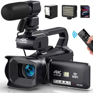 Caméra vidéo numérique Caméscope Enregistreur Full HD 4K 60FPS 64MP Rotation de 4 pouces Écran LCD Zoom 18X Caméscope