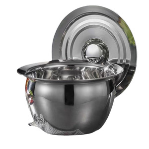 Bol mélangeur en acier inoxydable avec couvercle, qualité 304, grande capacité pour mélanger la pâte et la préparer à la cuisson - Product Image 1