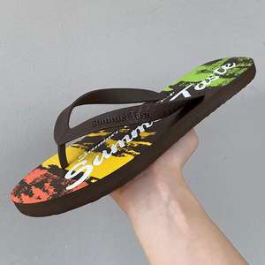 Pantoufles simples pour hommes, vente en gros, chaussures de plage en contreplaqué, marque de mode, tongs - Product Image 6