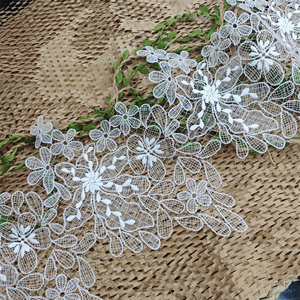 デザインされた魚シルク糸スイスレースフランスレースウェディングレーストリム花嫁のウェディングドレス女性のドレスエッジウェディングティアラ - Product Image 5