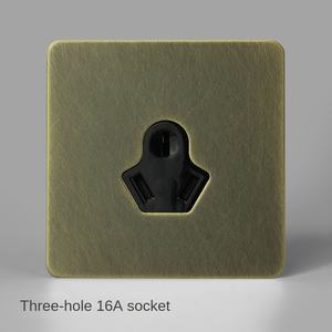 Palanca de interruptor de tracción de bronce Retro de latón tipo 86, interruptor de palanca de luz Vintage, enchufe de pared - Product Image 2