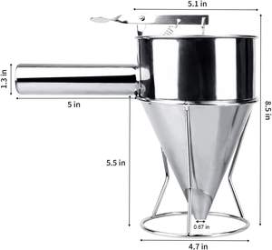 Soporte <span class=keywords><strong>para</strong></span> galletas de acero inoxidable y embudo de confitería Accesorios <span class=keywords><strong>para</strong></span> hornear de metal <span class=keywords><strong>para</strong></span> herramienta de pastelería y pan - Product Image 6