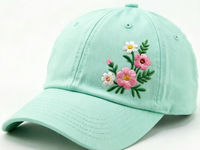 Topi Bisbol Bordir Bunga Buket Hadiah Hari Ibu Topi Bisbol 6 Panel Gesper Logam Dapat Disesuaikan Katun Lembut Bernapas