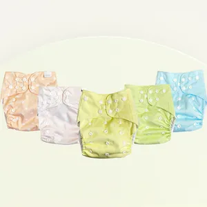 One size Waterproof Washable reusable pocket double gusset cloth diaper cover