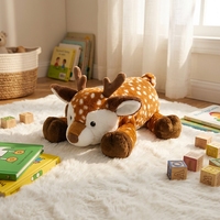 Peluche personnalisée brodée, super douce, cerf tacheté Sika, réaliste, en coton PP écologique, anti-stress, 48 cm