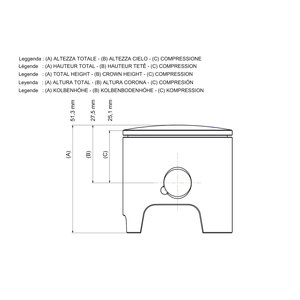 Piston 2T Ø 52 taille 0 avec axe Ø 13 et 1 bague rectangulaire taille 00 - Product Image 2