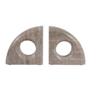 Fermalibri a mezzaluna in marmo per scaffali, accessori decorativi per libri da casa e ufficio - Product Image 1