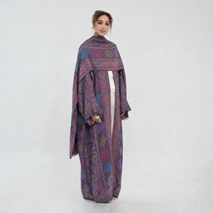 Nuovo Set Abaya e Hijab Stampato con Motivo Paisley Vintage, <span class=keywords><strong>Abito</strong></span> <span class=keywords><strong>Lungo</strong></span> Modesto per Donne Musulmane con Sciarpa Abbinata, Outfit Islamico Loriya - Product Image 4