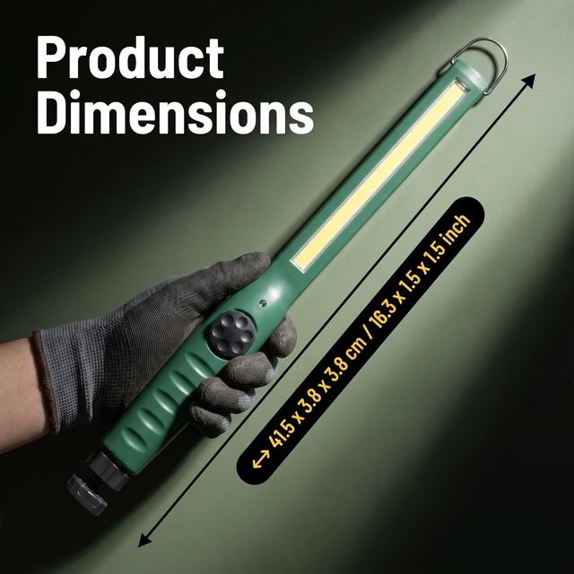 Rechargeable COB LED Work Dimmable Magnetic Inspection Lamp Hanging Hook Repair Handheld IP44 120 Beam Angle Car Workshop