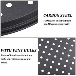 Plaque de cuisson perforée en acier au carbone antiadhésive pour pizza, plateau de four rond avec trous, support pour plats, outil de cuisson - Product Image 2